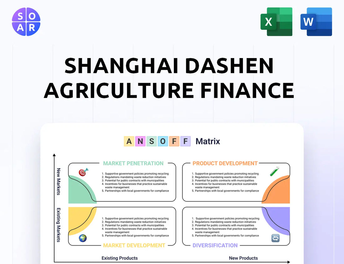 Shanghai Dashen Agriculture Finance Technology Ansoff Matrix