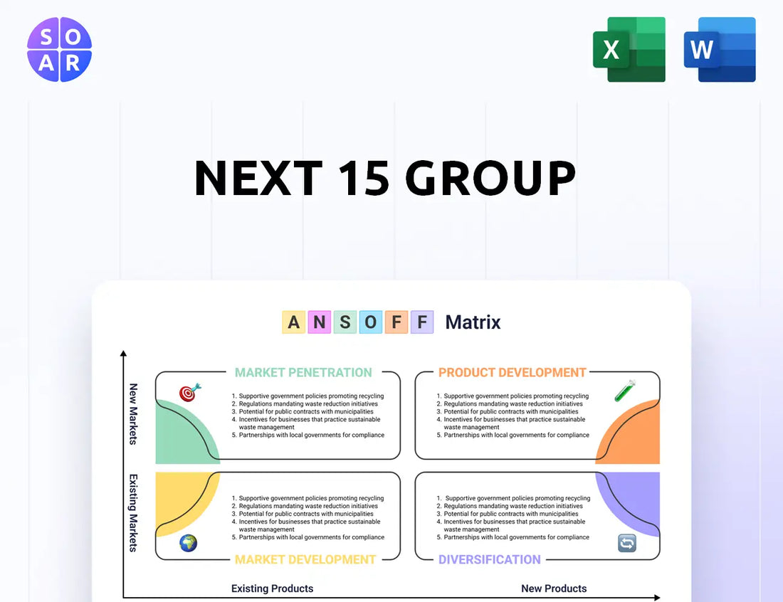 Next 15 Group Ansoff Matrix
