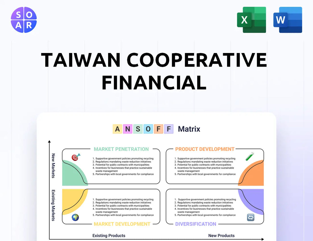 Taiwan Cooperative Financial Ansoff Matrix