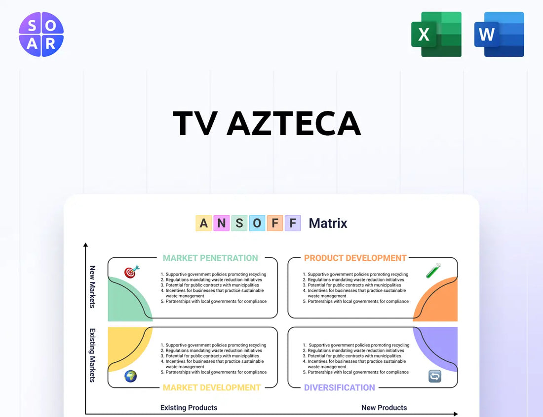 TV Azteca Ansoff Matrix